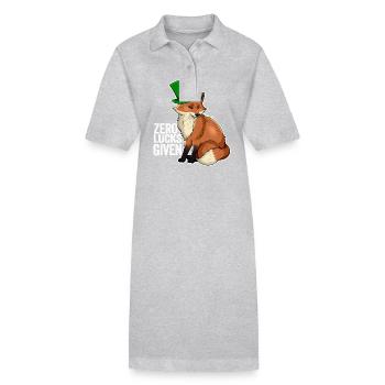 Zero Lucks Given Cute Kawaii Fox Ireland Irish Pun - Robe polo bio PAIGER Stanley/Stella Femme - gris chiné - Devant