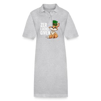 Zero Lucks Given Cute Kawaii Fox Ireland Irish Pun - Robe polo bio PAIGER Stanley/Stella Femme - gris chiné - Devant