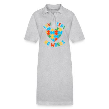 Autismus – Liebe Braucht Keine Worte - Stanley/Stella Frauen Bio-Polokleid PAIGER - Grau meliert - Vorne