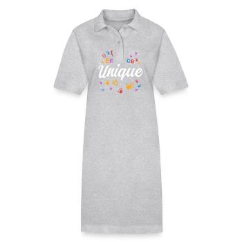 Autismus Geschenkidee - Stanley/Stella Frauen Bio-Polokleid PAIGER - Grau meliert - Vorne