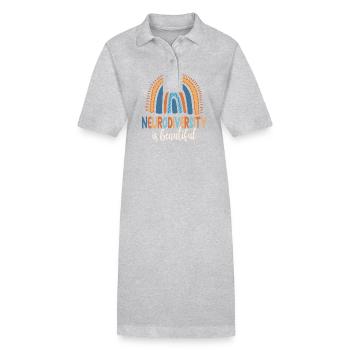 Autisme Neurodiversité - Robe polo bio PAIGER Stanley/Stella Femme - gris chiné - Devant