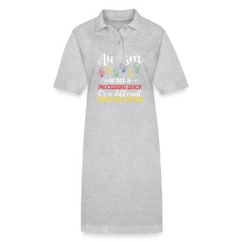 Autisme - Robe polo bio PAIGER Stanley/Stella Femme - gris chiné - Devant