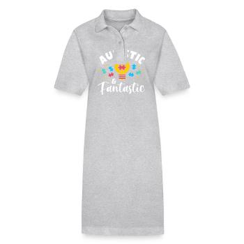 Autistisch Und Fantastisch - Stanley/Stella Frauen Bio-Polokleid PAIGER - Grau meliert - Vorne