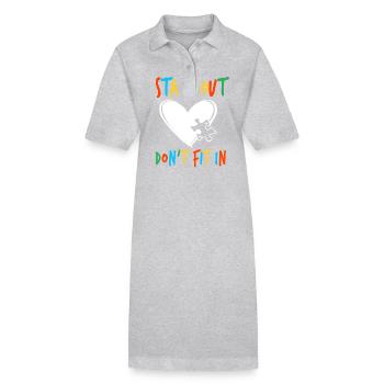 Chemise d’autisme - Robe polo bio PAIGER Stanley/Stella Femme - gris chiné - Devant