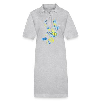 souris rongeur animaux de compagnie fromage amoureux des animaux - Robe polo bio PAIGER Stanley/Stella Femme - gris chiné - Devant