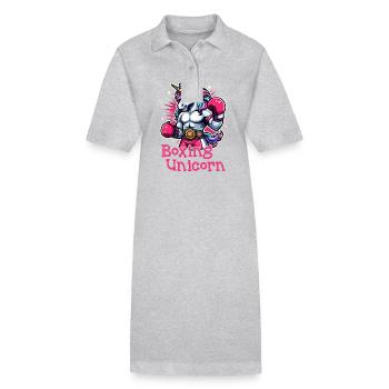 Boxen Einhorn - Stanley/Stella Frauen Bio-Polokleid PAIGER - Grau meliert - Vorne