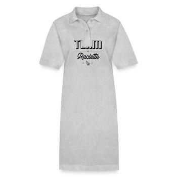Team Raclette. Pour les mangeurs de raclette - Robe polo bio PAIGER Stanley/Stella Femme - gris chiné - Devant