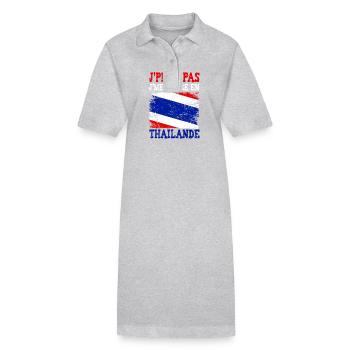 Ich kann nicht, ich gehe nach Thailand - Stanley/Stella Frauen Bio-Polokleid PAIGER - Grau meliert - Vorne