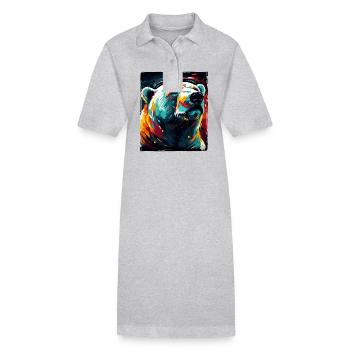 Eisbär Portrait Polar bär - Stanley/Stella Frauen Bio-Polokleid PAIGER - Grau meliert - Vorne