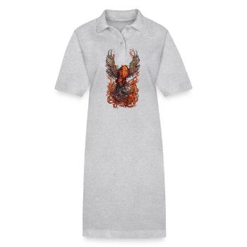 Créature mythique emblématique Phoenix Bird Streetwear - Robe polo bio PAIGER Stanley/Stella Femme - gris chiné - Devant