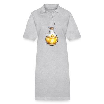 Ästhetisches Zaubertrank Gaming Design Streetwear - Stanley/Stella Frauen Bio-Polokleid PAIGER - Grau meliert - Vorne