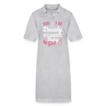 Bald ein Papa Von Einem Schönen Baby Mädchen Neu - Stanley/Stella Frauen Bio-Polokleid PAIGER - Grau meliert - Vorne
