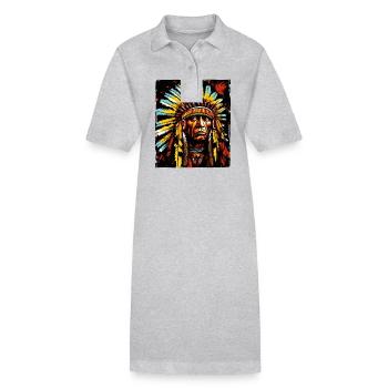 Chef indien apache - Robe polo bio PAIGER Stanley/Stella Femme - gris chiné - Devant