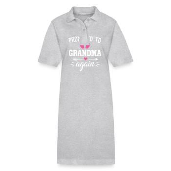Promoted to grandma again - Stanley/Stella PAIGER Organic Women’s Polo Dress - heather grey - Front