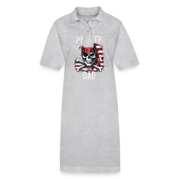 Piraten Papa Hemd Jolly Roger Crossbones Totenkopf - Stanley/Stella Frauen Bio-Polokleid PAIGER - Grau meliert - Vorne