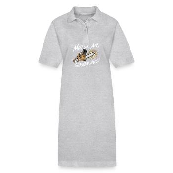Motor An, Sorgen Aus Motivation Energie - Stanley/Stella Frauen Bio-Polokleid PAIGER - Grau meliert - Vorne
