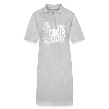 Show Choir Show Choir Mom - Stanley/Stella PAIGER Organic Women’s Polo Dress - heather grey - Front