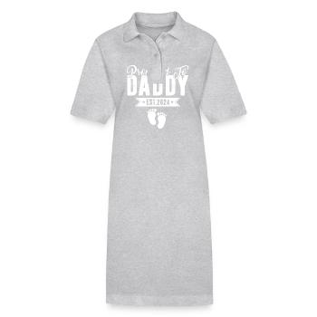 Promoted To Daddy Est 2024 Baby Gift For New Daddy - Stanley/Stella Frauen Bio-Polokleid PAIGER - Grau meliert - Vorne