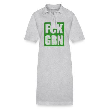 FCK GRN - Grüne nein Danke - Stanley/Stella Frauen Bio-Polokleid PAIGER - Grau meliert - Vorne