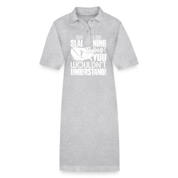 Slacklining It's A Slacklining Thing - Stanley/Stella PAIGER Organic Women’s Polo Dress - heather grey - Front