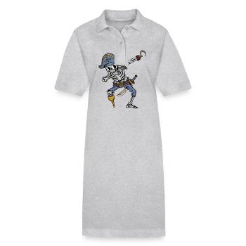 Dabbing Skelett Pirat Halloween Kostüm Kinder - Stanley/Stella Frauen Bio-Polokleid PAIGER - Grau meliert - Vorne