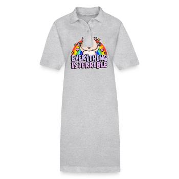 Alles Ist Schrecklich Sarkasmus Regenbogen - Stanley/Stella Frauen Bio-Polokleid PAIGER - Grau meliert - Vorne