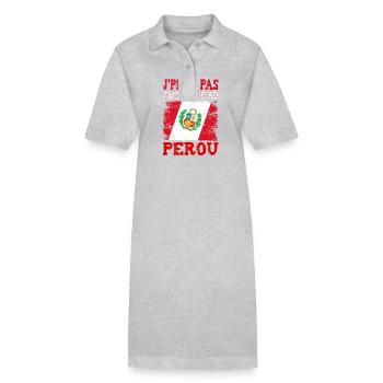 Je peux pas je me barre au Pérou - Robe polo bio PAIGER Stanley/Stella Femme - gris chiné - Devant