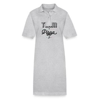 Team Pizza - für große Pizzaesser - Stanley/Stella Frauen Bio-Polokleid PAIGER - Grau meliert - Vorne