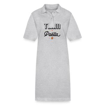 Team Paëlla - Pour les mangeurs de Paëlla - Robe polo bio PAIGER Stanley/Stella Femme - gris chiné - Devant