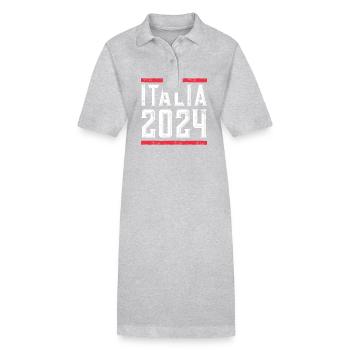 Jours fériés Italie 2024 - Robe polo bio PAIGER Stanley/Stella Femme - gris chiné - Devant