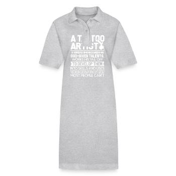 Tattoo Artist Tattoo Artist Talents - Stanley/Stella PAIGER Organic Women’s Polo Dress - heather grey - Front