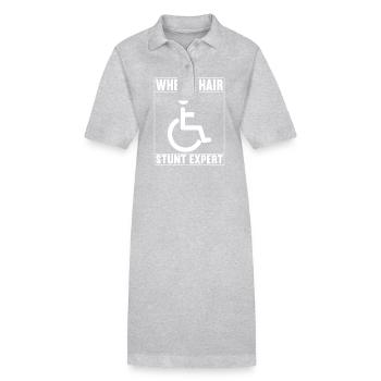 Personnes en fauteuil roulant Fauteuil roulant - Robe polo bio PAIGER Stanley/Stella Femme - gris chiné - Devant