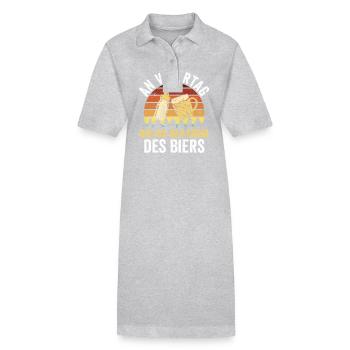 Papa Bière Père Fête des Pères - Robe polo bio PAIGER Stanley/Stella Femme - gris chiné - Devant