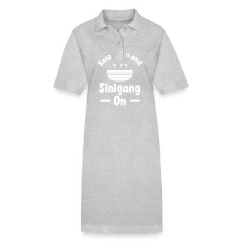 Keep Calm And Sinigang On - Stanley/Stella Frauen Bio-Polokleid PAIGER - Grau meliert - Vorne