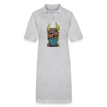 Funny Garbage Cans Resident Family Streetwear - Stanley/Stella PAIGER Organic Women’s Polo Dress - heather grey - Front