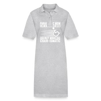 Wheelchair users Wheelchair - Stanley/Stella PAIGER Organic Women’s Polo Dress - heather grey - Front