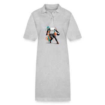 Handball Player Streetwear Iconic Style Design - Stanley/Stella PAIGER Organic Women’s Polo Dress - heather grey - Front