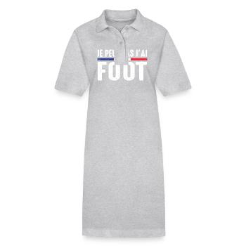 Je Peux pas j'ai foot football joueur Footballeur - Robe polo bio PAIGER Stanley/Stella Femme - gris chiné - Devant