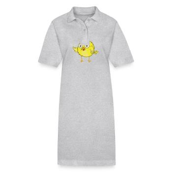 gelber Kanarienvogel - Stanley/Stella Frauen Bio-Polokleid PAIGER - Grau meliert - Vorne