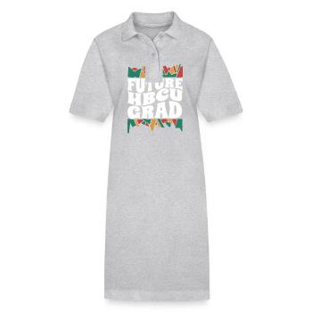 Future HBCU Grad Bound Historically Black College - Stanley/Stella PAIGER Organic Women’s Polo Dress - heather grey - Front
