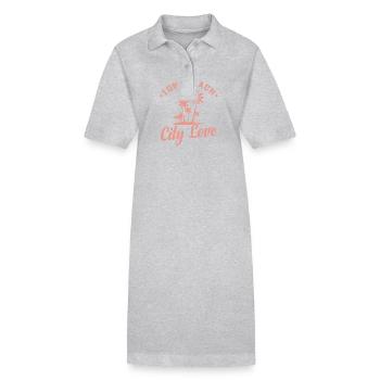 Long Beach, une ville des États-Unis - Robe polo bio PAIGER Stanley/Stella Femme - gris chiné - Devant