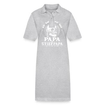 Ich habe zwei Titel: Papa und Stiefpapa - - Stanley/Stella Frauen Bio-Polokleid PAIGER - Grau meliert - Vorne