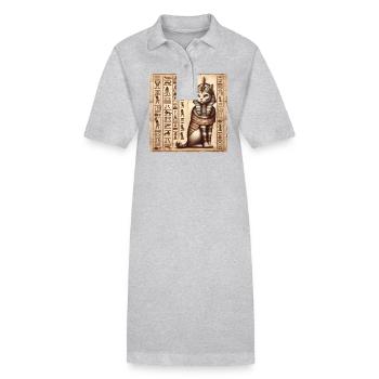 Pharaoh Papyrus Scroll Retro Desert - Stanley/Stella PAIGER Organic Women’s Polo Dress - heather grey - Front