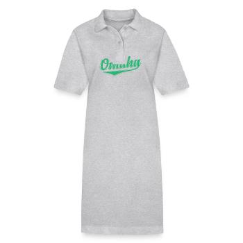 Omaha Nebraska Stadt in den Vereinigten Staaten - Stanley/Stella Frauen Bio-Polokleid PAIGER - Grau meliert - Vorne