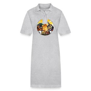 Dieux de la mythologie égyptienne Anubis - Robe polo bio PAIGER Stanley/Stella Femme - gris chiné - Devant