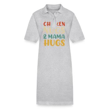 Chicken Nuggets und Mama umarmt Kleinkind-Nuggets Feinschmecker - Stanley/Stella Frauen Bio-Polokleid PAIGER - Grau meliert - Vorne