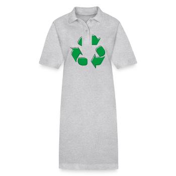 Recycling Logo Recycling Symbol Earth Day Jungen - Stanley/Stella Frauen Bio-Polokleid PAIGER - Grau meliert - Vorne