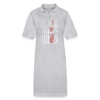 We the People - Founding Fathers Constitution - Stanley/Stella PAIGER Organic Women’s Polo Dress - heather grey - Front