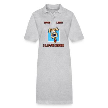 Spoiler Alert I Love Dogs Cartoon Canine - Stanley/Stella Frauen Bio-Polokleid PAIGER - Grau meliert - Vorne