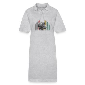 Chubby Unicorns Need Love Too Rainbow - Stanley/Stella PAIGER Organic Women’s Polo Dress - heather grey - Front
